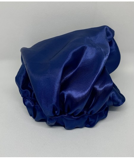 Bonnet en Satin avec Elastique impimé bleu et noir